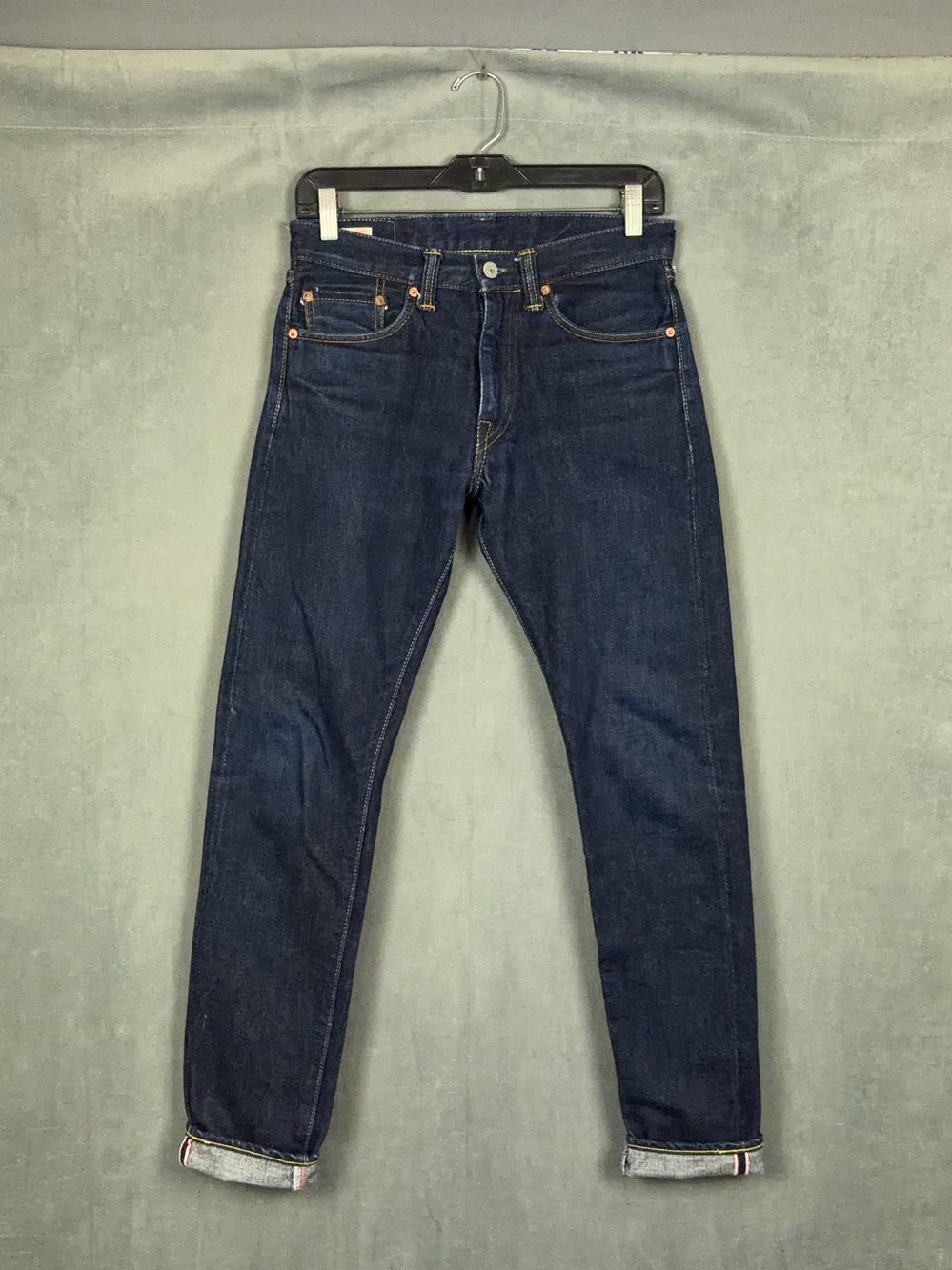 Momotaro Selvedge Jeans Mens Size 28x30 Indigo Narrow Tapared Fit Pink Selvedge
